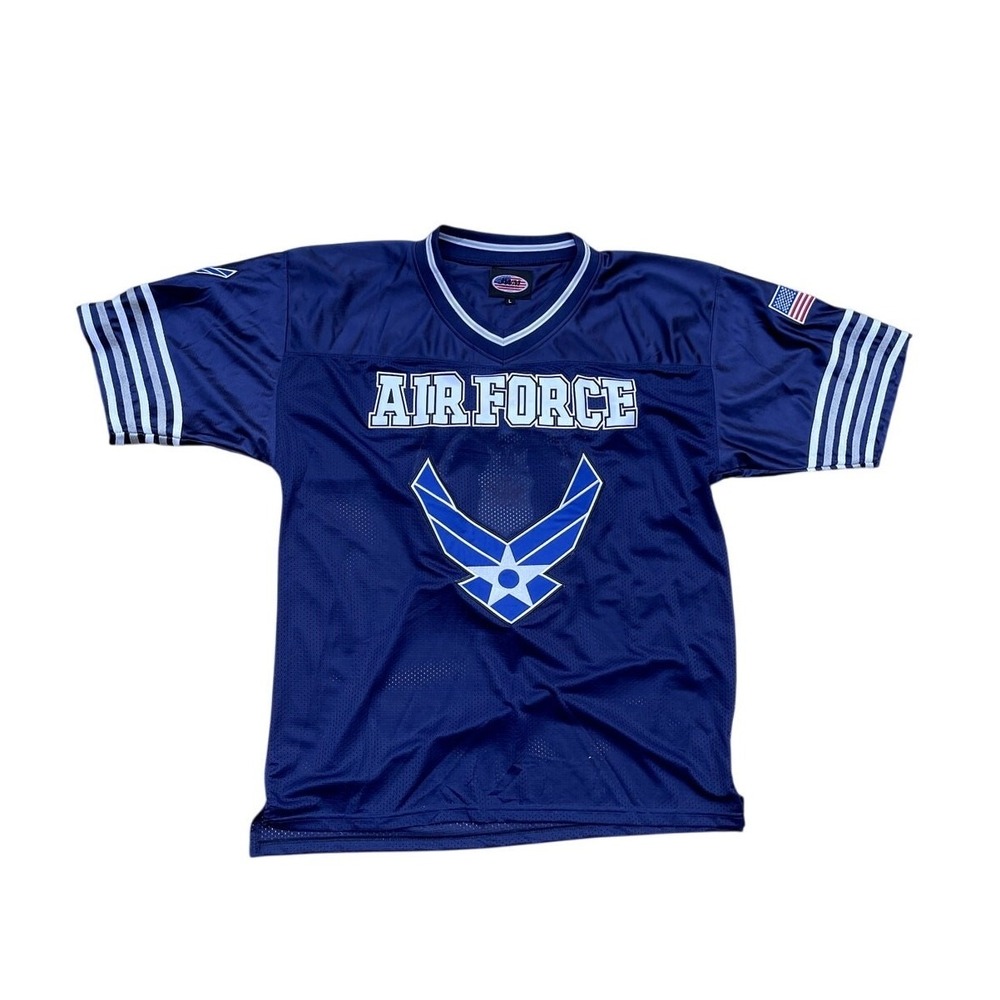 JWM Air Force Falcons Football Jersey Mens L USAF Blue Stitched Mesh NCAA